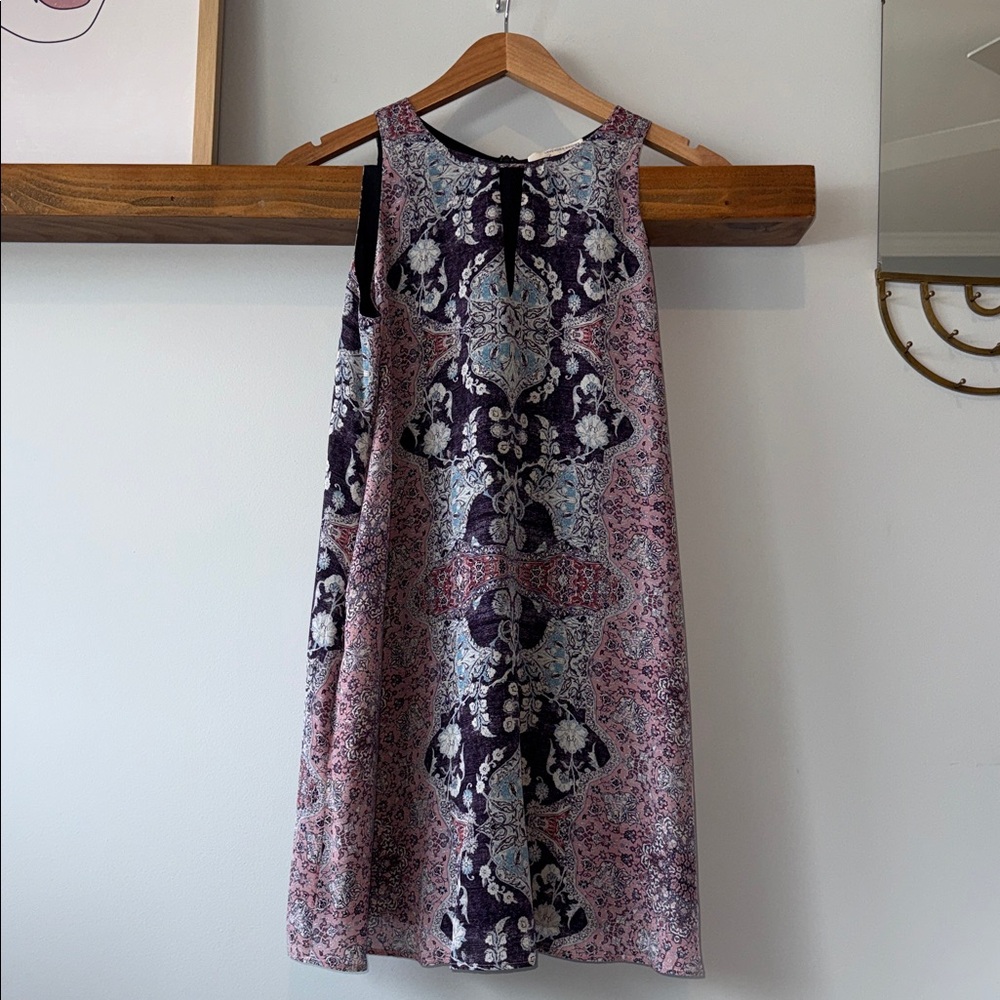 Sleeveless Silk Printed Shift Dress